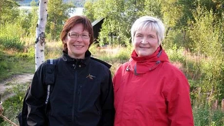 HAR FÅTT AMBASSADÖRER. Jokkmokksföretaget Tannaks grundare Susanne Spik och Karin Kuoljok har utvecklat tekniken som testades under vandringen. "Alla deltagare var fascinerade över att vår teknik faktiskt fungerar. Nu har vi fått många nya ambassadörer för vår internationella marknadslansering", säger Susanne Spik. Foto:
