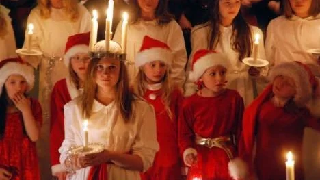 Kyrkholmsskolans lucia Mica Aheinen Westerlund.