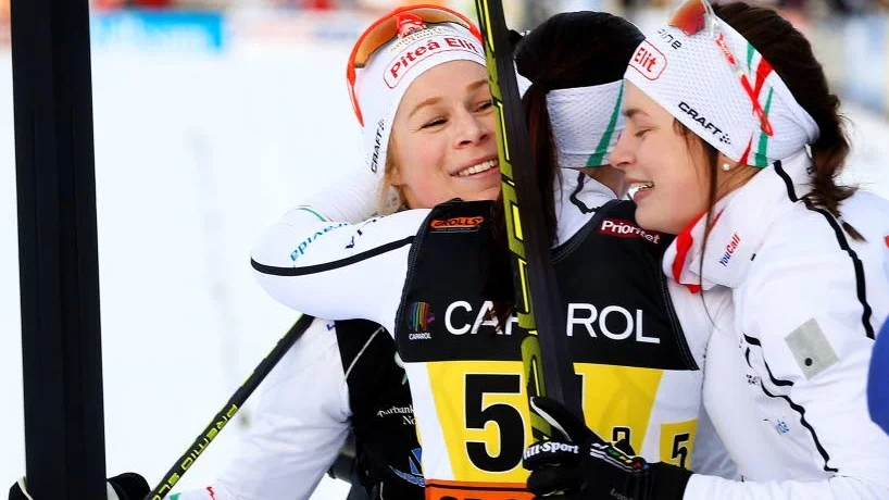 Skid SM i Piteå 2016damer stafett. Piteå Elit. Guld Jennie Öberg, Sofia Henriksson
