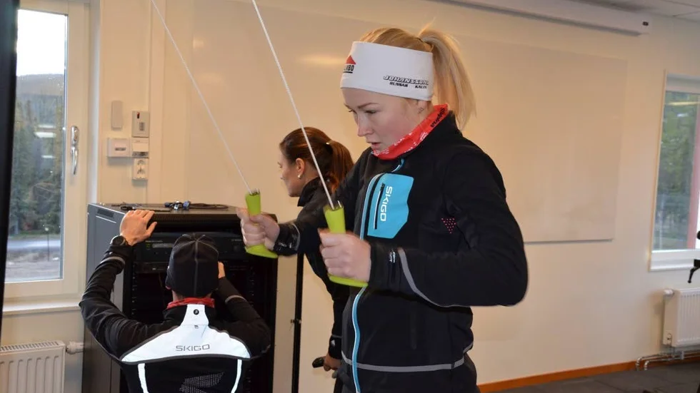 Träna. Sara Thyni provar de nya fräscha redskapen på gymet.