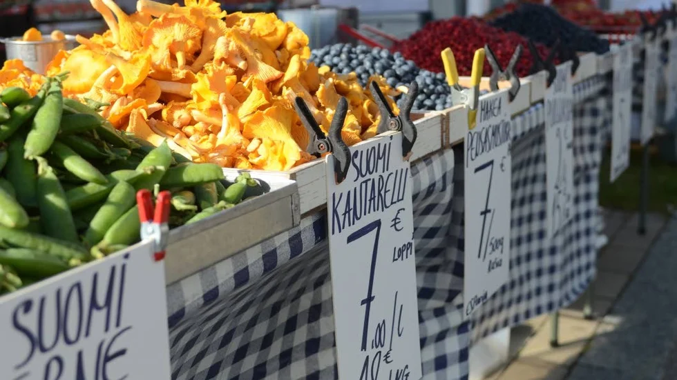 Finskskördade delikatesser fanns också att tillgår på den internationella marknaden.