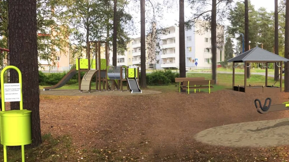 Vision. Så här kan Mellanvägsparken, belägen mellan Centrumvägen och Mellanparksgatan i Kalix komma att se ut i framtiden.