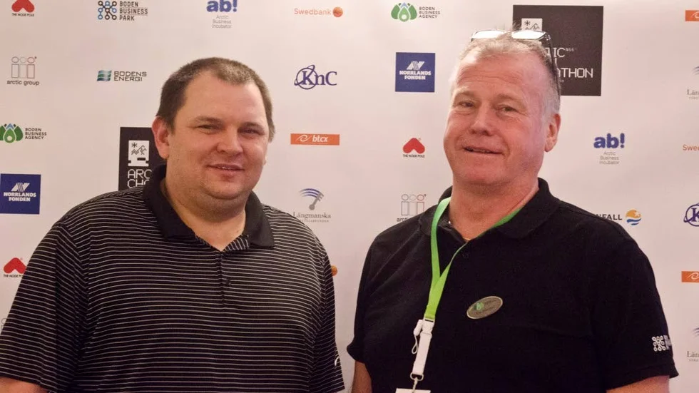 Sam Cole, vd KnCMiner, och Erik Svensson, vd för Bodens Utveckling AB.