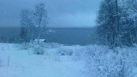 En vacker vy över Vaxnäs Arjeplg  fotograferad den 5 december.