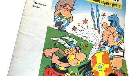 Första albumet. Asterix och hans tappra galler från 1969.