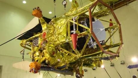 Den obemannade Marsfarkosten phobos-grunt före uppskjutningen på kosmodromen i Bajkonur, Kazakstan.