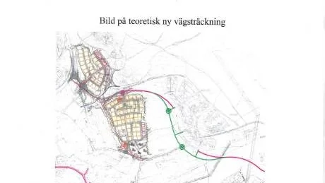 ALTERNATIV. Denna sträckning har diskuterats (grön) men mycket pekar nu på att vägen förblir där den är.