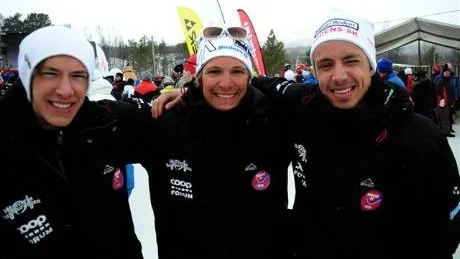 lagbrons. Daniel Nordebo (10:a), Pontus Ohlsson (15) och Jim Åhl (18) fixade tillsammans lagbronset till Bodens SK, platsen före Piteå Elit. Foto: Peter Lundbäck
