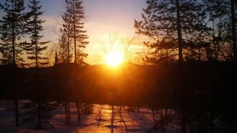 En vacker solnedgång i Arvidsjaur.