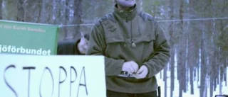 Protestaktion mot avverkning på Storön