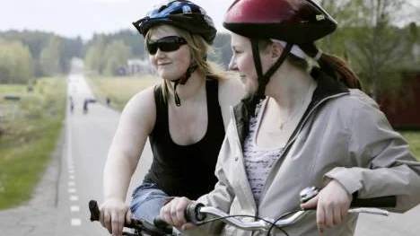 Vännerna Johanna Åström och Malin Trydvall Nilsson, 14 år gamla, deltog i loppet för första gången.
