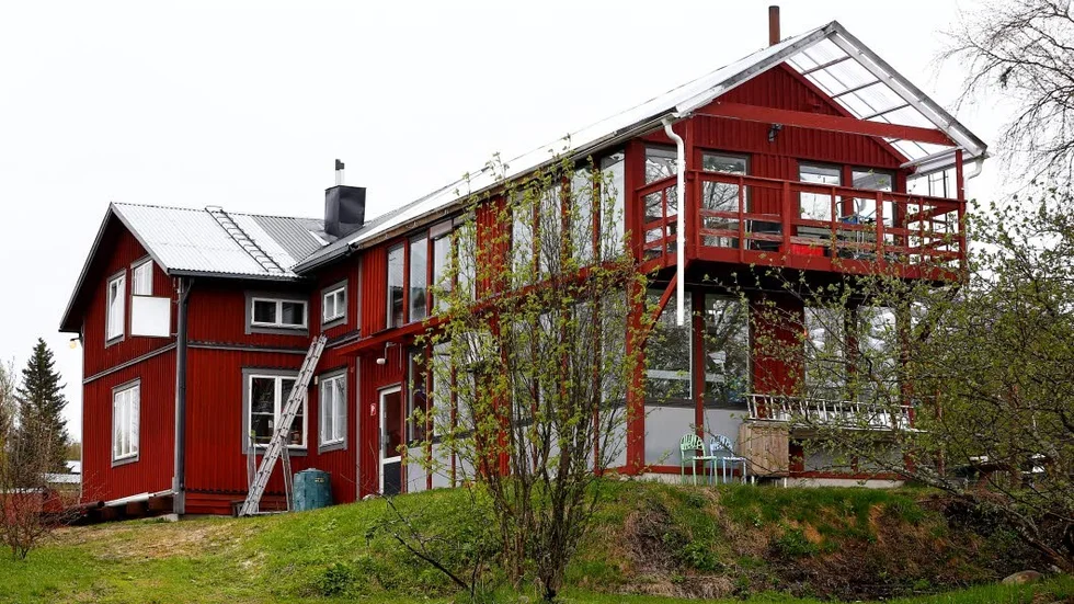 Andreas och Elin gjorde verklighet av drömmen och byggde ett eget orangeri av 54 fönster från Stadshuset i Luleå.