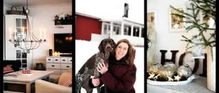 Röda accenter skapar julkänsla hemma hos Mia