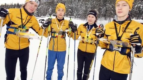Ulrik Nordberg, Jonas Larson, Evelina Wickbom och Filip Salén körde i går en av de sista träningspassen innan det är dags att försvara de svenska färgerna i junior-VM och ungdoms-EM som går i Norge till veckan.