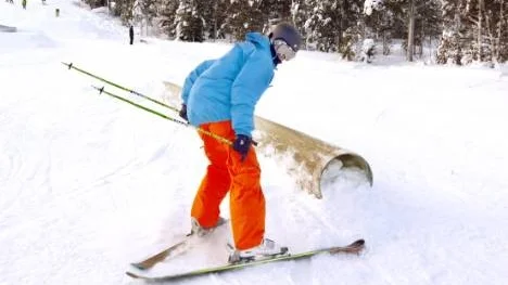 Patrik Jonsson testade på den nya snöparken på lördagen.