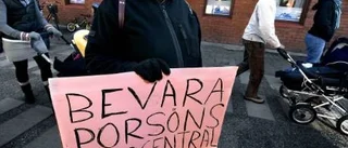 Protester på Porsön