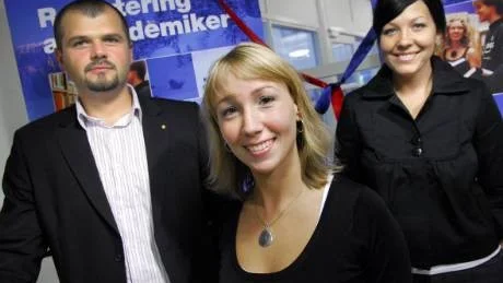 SPINDLAR. Trion som ska leda Karriärcentrum och lotsa stundenter till rätt arbetsgivare och vice versa. Från vänster Olive Dogo, Emmelie Sandberg och Jennie Hägg.Foto: ANDREAS WÄLITALO