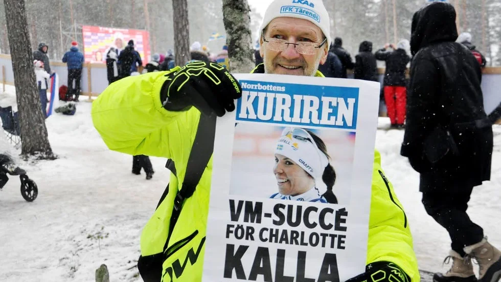 IFK Tärendö. Styrelseledamoten Anders Funck fick en löpsedel av Kurirens efter succén.