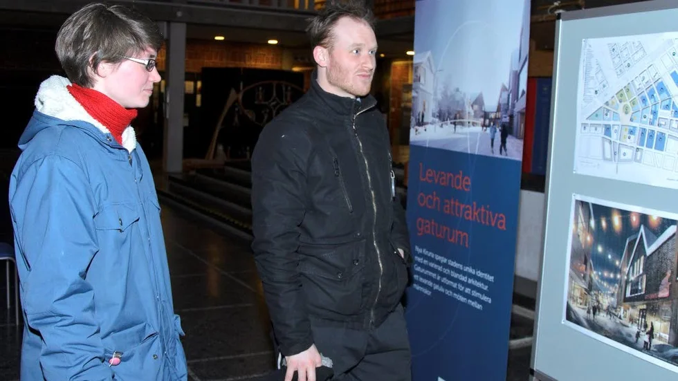 Positiva. Maja Nilsson och Johan Granberg tror att den nya stadskärnan kommer att bli finare än den som finns idag och de ser positivt på den utvecklingsplan som kommunen presenterade på mötet.