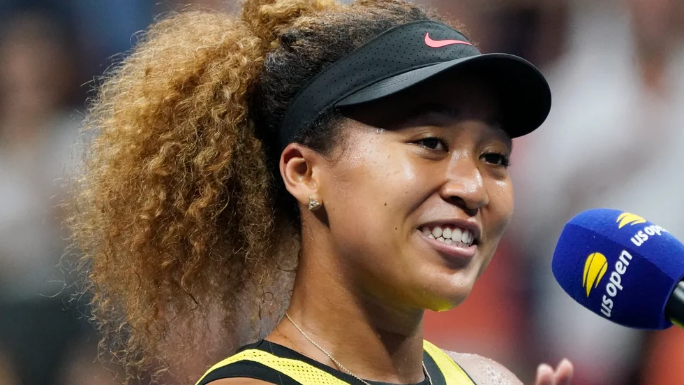 Naomi Osaka, Japan, tog sig vidare till tredje omgången av US Open på wo. Här intervjuas hon efter sin seger i första matchen tidigare i veckan.