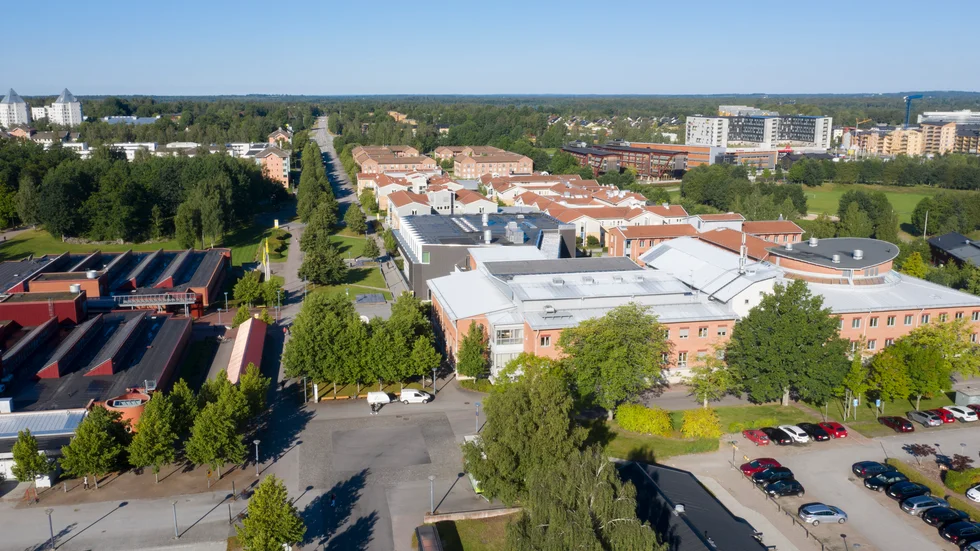 Delar av campus av Linnéuniversitetet i Växjö. Arkivbild.