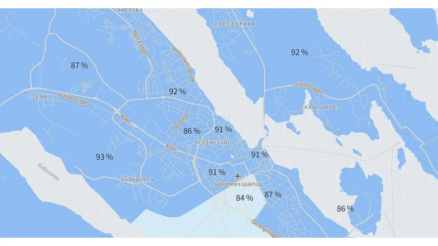 Nya siffrorna. Vaccinationsläget i Västerviks stadsdelar, i slutet av september.