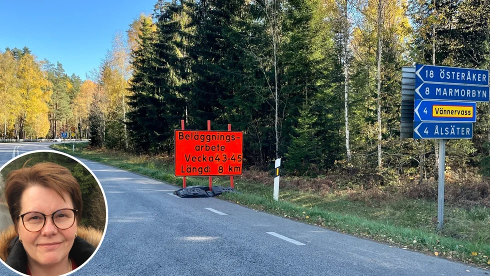 Snart är det dags för beläggningsarbete på utvalda delar av riksväg 52 genom Katrineholm. På bild syns Maria Dryselius från Trafikverket. 
