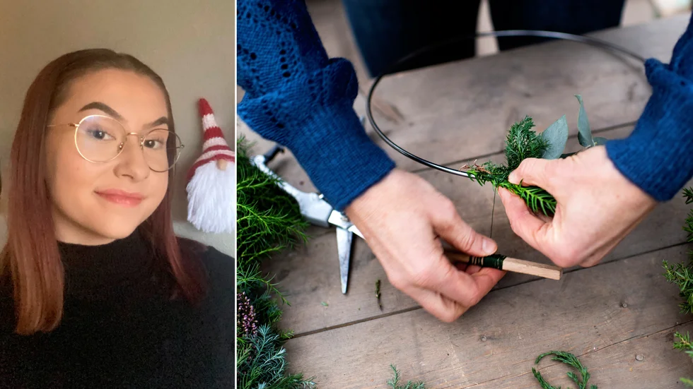 18-åriga Alvina Katajisto medverkar på julmarknaden på hembygdsgården i Sparreholm. "Det ska bli jättekul", säger hon.