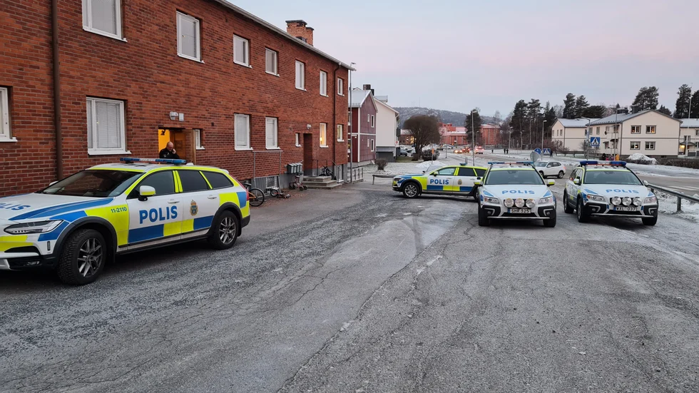 Det var inte två kvinnor, utan en kvinna och hennes minderåriga son som fick ovälkommet besök av tre män.
