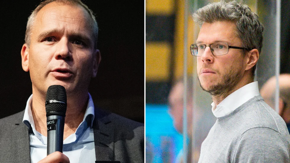 Johan Hemlin, sportchef i SHL, och Erik Forssell, General Manager i Skellefteå AIK.