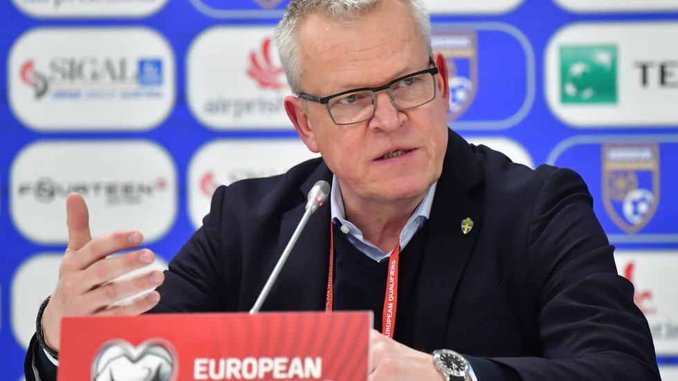 Sveriges förbundskapten Janne Andersson under en pressträff efter 3–0-segern borta mot Kosovo i söndagens VM-kvalmatch.