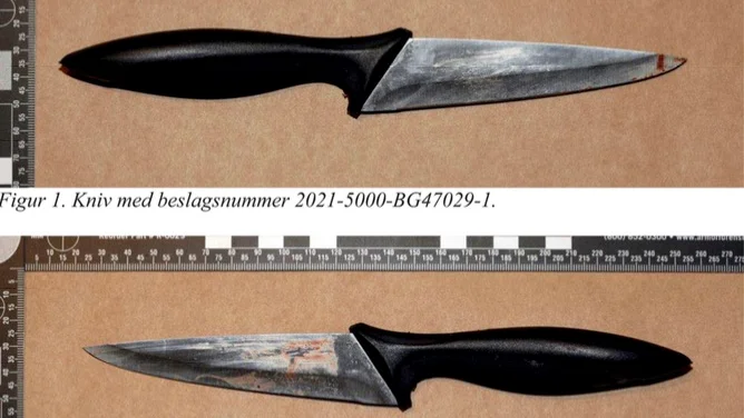 Bevismaterial som polisen funnit under undersökning av brottsplatsen.