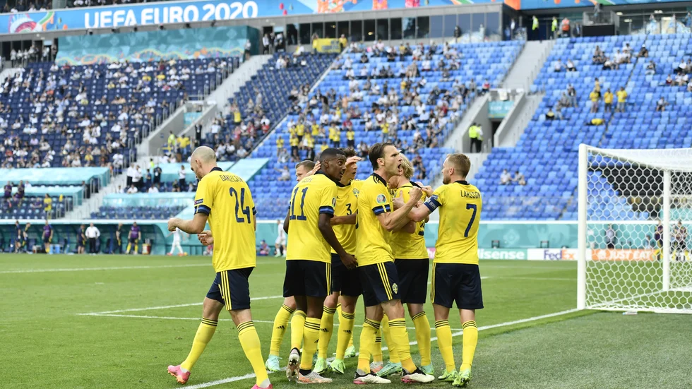 Sverige jublade efter Emil Forsbergs avgörande straffmål mot Slovakien i S:t Petersburg.