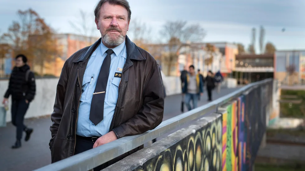 Ulf Boström är den sista integrationspolisen i Sverige. Arkivbild, Hjällbo 2017.