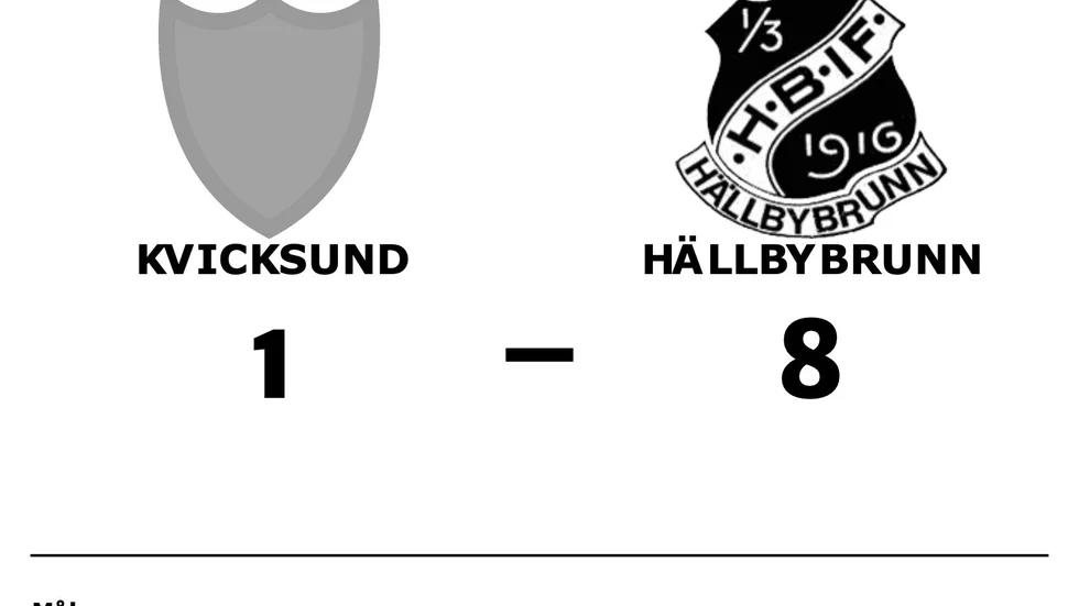 Kvicksunds SK förlorade mot Hällbybrunns IF