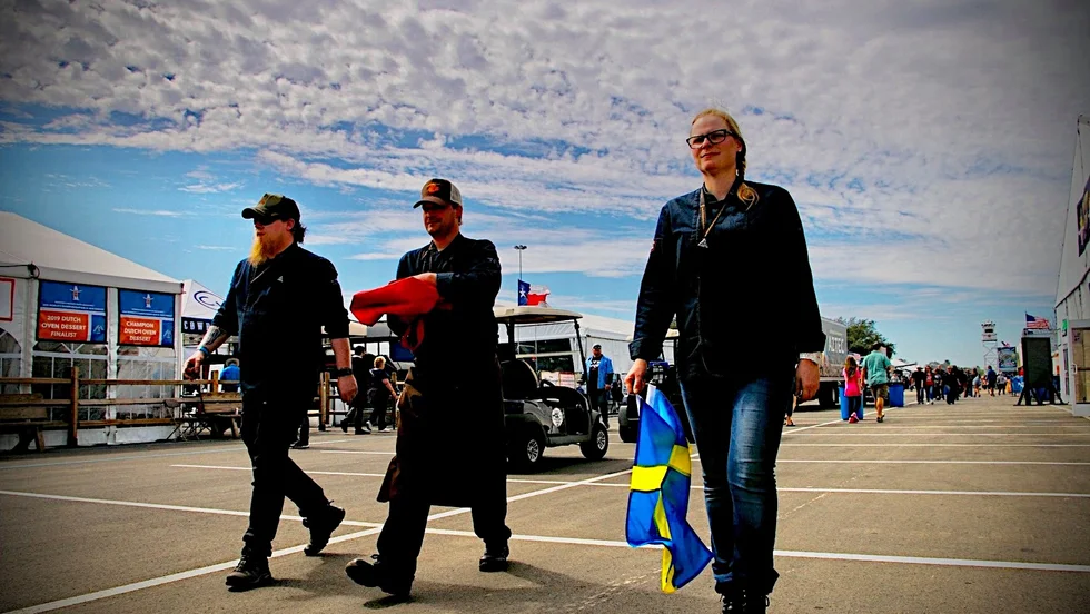 Lingon & Dill BBQ Team. Michael Bonta, Morgan Lundin och Emelie Jeppsson från Skärblacka och Norrköping, här vid tävling i USA, är nu det svenska grillandslaget.