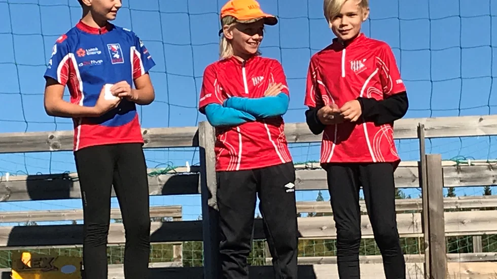 Medaljörerna i H10 på fotot är från vänster till höger tvåan Torkel Lund Jung (OK Renen), trean Teodor Björklund PIF  och ettan Lukas Andersson PIF  