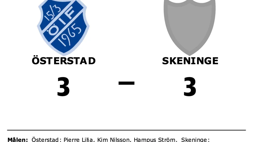 Österstads IF spelade lika mot Skeninge IK