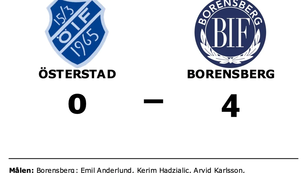 Österstads IF förlorade mot Borensbergs IF