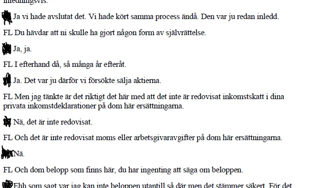 Utdrag ur förhöret med 58-åringen.
