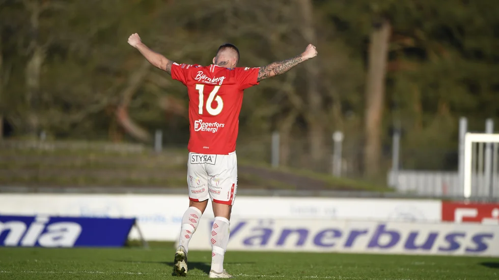 Victor Edvardsen avgjorde Degerfors hemmamöte med Östersund. Arkivbild.