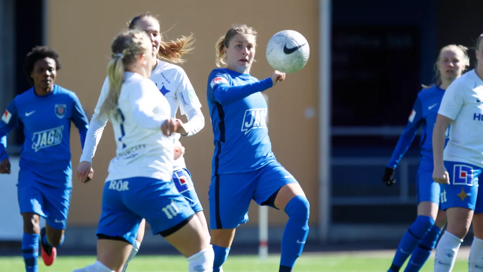 Fanny Andersson var nära att göra mål mot Norrköping men  precis som de andra i United fick hon gå mållös från genrepet.