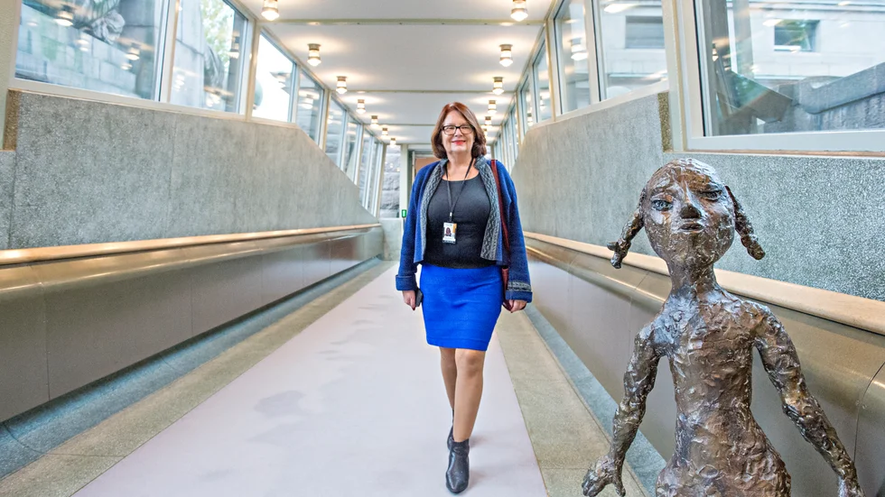 Oxelösundsbon Lotta Johnsson Fornarve (V) andra vice talman i riksdagen.