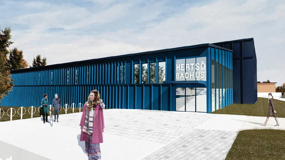 Planen för Hertsö badhus.