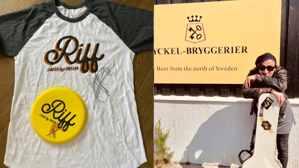 Dregen lämnade en signerad tröja och en signerad frisbee till läsarna efter sitt besök i Älvsbyn. Vill du kitta upp dig inför sommaren? Gå in på nöjesredaktionens Instagram-konto @duonoje för att tävla om prylarna.