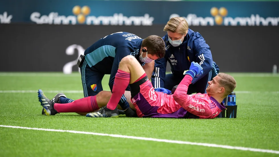 Alexander Vasjutin skadade sig mot Hammarby tidigare i år. Arkivbild.