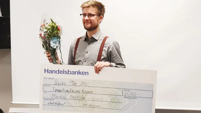 Markus Nyström var en av totalt fyra som fick Gullringshus-stipendiet under söndagen i Byske.