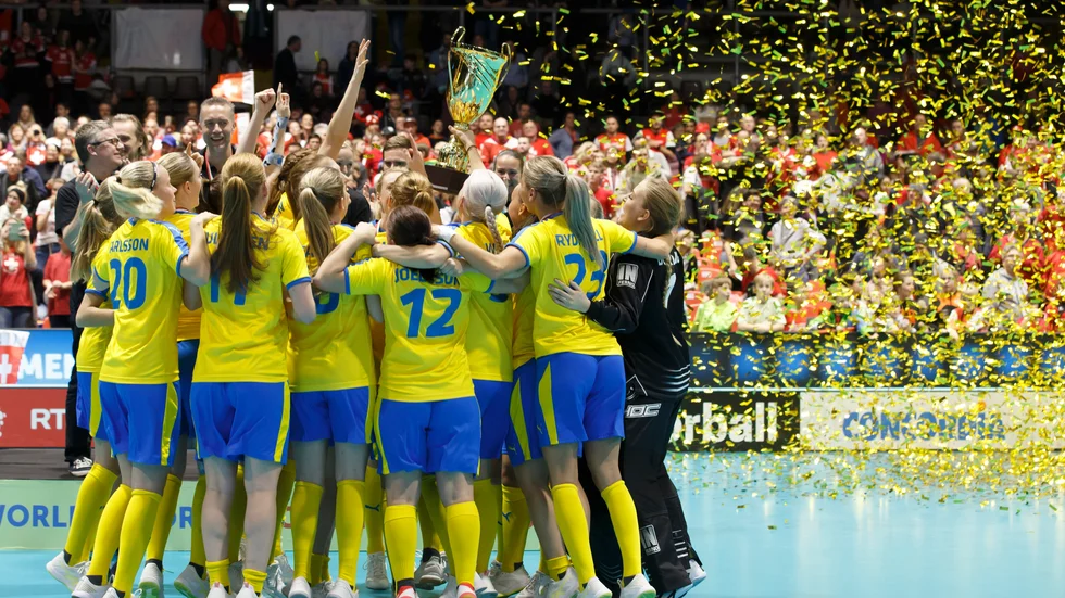 Sverige vill försvara VM-guldet från 2019. Arkivbild.
