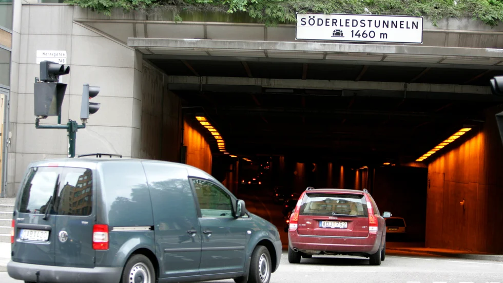 Olyckan inträffade i Söderledstunneln i Stockholm. Arkivbild.