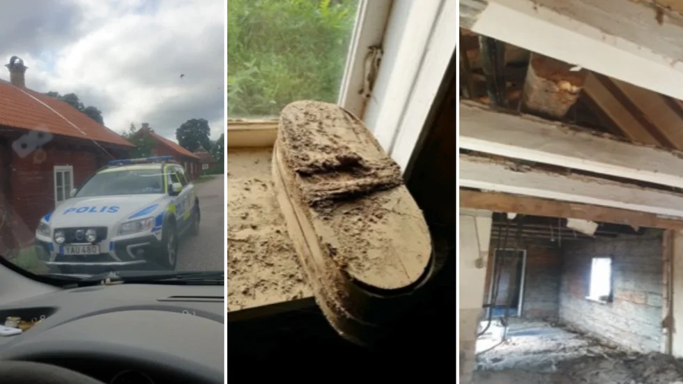 ”Det är ju inte var dag man är med om att det ramlar ner ett barnskelett”, säger Therese Blixt som håller på att renovera ett hus i Skärplingetrakten.